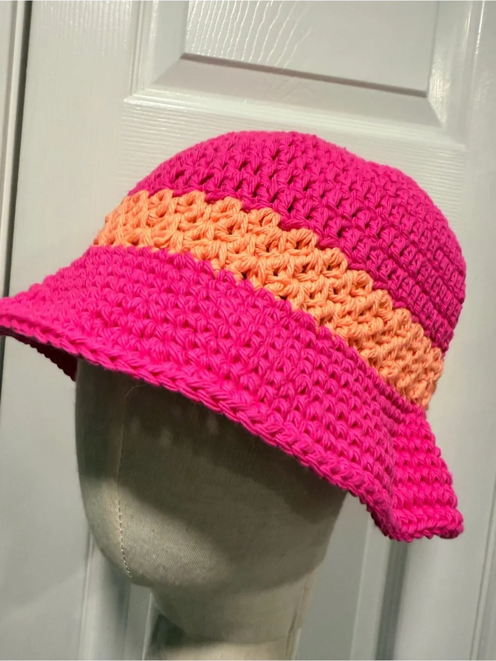 Handmade Crochet Bucket Hat 100% Cotton Lightweight Packable Festival Boho Beach